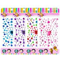 harpau multicolor rhinestone stickers: heart & round shapes, self-adhesive craft jewels, 520 pcs, 4 sheets logo