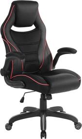 img 4 attached to 🎮 OSP Home Furnishings Xeno Ergonomic Adjustable Gaming Chair in Black with Striking Red Accents