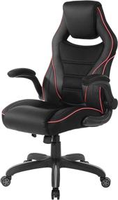 img 3 attached to 🎮 OSP Home Furnishings Xeno Ergonomic Adjustable Gaming Chair in Black with Striking Red Accents