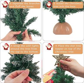 img 1 attached to SY CRAFT 20''/50CM Mini Christmas Tree Light Tabletop Artificial Christmas Tree, 50 LED String Lights, 34 pcs Ornaments for Christmas Table Top Desk Decor, Home Indoor Decoration