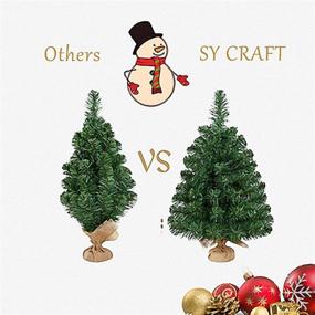 img 2 attached to SY CRAFT 20''/50CM Mini Christmas Tree Light Tabletop Artificial Christmas Tree, 50 LED String Lights, 34 pcs Ornaments for Christmas Table Top Desk Decor, Home Indoor Decoration