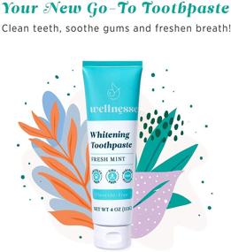 img 2 attached to 🦷 Wellnesse Whitening Toothpaste: Natural Fresh Mint Toothpaste for Clean Teeth, Soothed Gums, and Fresh Breath