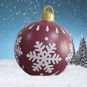 img 1 attached to Large Outdoor Christmas Decorated Ball - Snow Keychain PVC Inflatable, 🎄 23.6 Inch Giant Christmas Ball Tree Decorations, Holiday Inflatables Balls Decoration for Outdoor