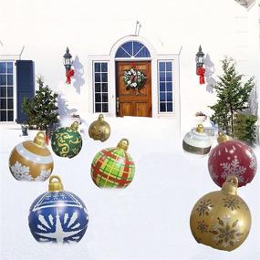 img 2 attached to Large Outdoor Christmas Decorated Ball - Snow Keychain PVC Inflatable, 🎄 23.6 Inch Giant Christmas Ball Tree Decorations, Holiday Inflatables Balls Decoration for Outdoor