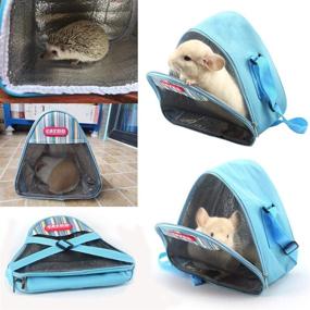 img 2 attached to Wontee Small Animals Carrier Bag: The Perfect Portable Outgoing Bag for Hamsters, Rats, Guinea Pigs, Hedgehogs, Chinchillas, and Squirrels