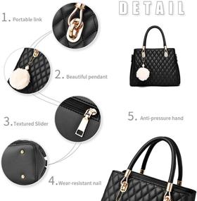 img 1 attached to 👜 IHAYNER Genuine Leather Top Handle Shoulder Women's Handbags with Wallets