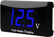 💧 водонепроницаемый автомобильный цифровой вольтметр с led-дисплеем - синий, dc 12v логотип