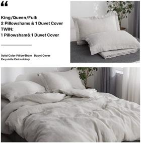 img 2 attached to ✨ Простыня и покрывало из 100% льна Simple&Opulence - дышащее мягкое постельное белье с 2 наволочками - покрывало на одеяло размера Queen из льна.