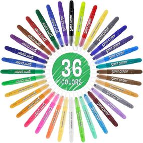 img 3 attached to 🖍️ 36 Цветов Симпатичные гелиевые карандаши U.S. Art Supply - Плавный нанос и яркие, смешиваемые и стираемые цвета