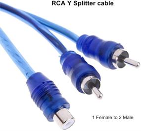 img 2 attached to 2 Pack RCA Speaker Splitter Cable Adapter – OUHL RCA Audio Connector, 1 Female to 2 Male, Shielded, Clear Blue