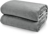 🛋️ grey cozylux fleece blanket throw - 50" x 60" | super soft lightweight microfiber flannel blankets for travel, camping, chair, and sofa | fuzzy kids blanket, cozy luxury plush bed blankets - gray logo