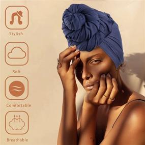 img 3 attached to 🧣 Stylish and Comfortable Soft Stretch Turban Hair Scarf - Perfect Head Wrap for Natural Hair