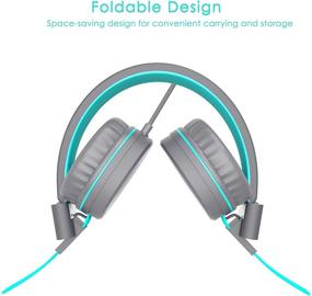 img 2 attached to 🎧 Full-Featured NIVAVA K8 Kids Headphones: Lightweight Wired Foldable Stereo On Ear Headset for Children, Boys, Girls, and Teens - Ideal for Cellphones, Computers, MP3/4, Kindle, Airplane, School (Dark Gray)