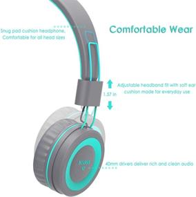 img 1 attached to 🎧 Full-Featured NIVAVA K8 Kids Headphones: Lightweight Wired Foldable Stereo On Ear Headset for Children, Boys, Girls, and Teens - Ideal for Cellphones, Computers, MP3/4, Kindle, Airplane, School (Dark Gray)