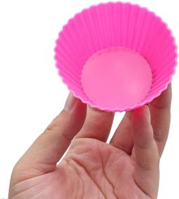 img 1 attached to 🧁 Premium Non Stick Silicone Cupcake Baking Cups - 36 Pack, Durable 9-Shaped Cake Molds, Reusable Silicone Muffin Pan, BPA-Free Muffin Liners