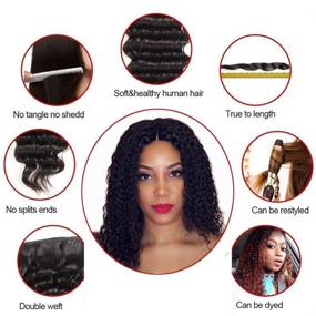 img 1 attached to 💇 Laritaiya Brazilian Deep Wave Hair Bundles (18 20 22+16 Closure) - 8A 100% Unprocessed Virgin Human Hair, Natural Black Color