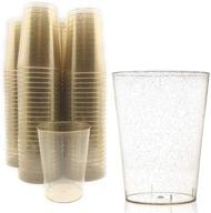 🥳 100 count hard plastic 8-ounce party cups with gold glitter – ideal for various celebrations and events! logo
