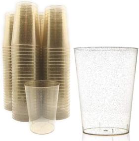 img 2 attached to 🥳 100 Count Hard Plastic 8-Ounce Party Cups with Gold Glitter – Ideal for Various Celebrations and Events!
