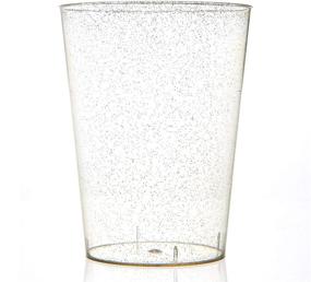 img 1 attached to 🥳 100 Count Hard Plastic 8-Ounce Party Cups with Gold Glitter – Ideal for Various Celebrations and Events!