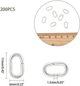 img 3 attached to 🔗 PandaHall 200pcs Iron Oval Open Jump Rings: Ideal Findings for Bracelets & Necklaces, 11x6mm