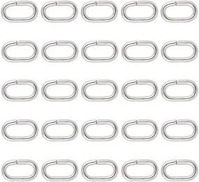 img 4 attached to 🔗 PandaHall 200pcs Iron Oval Open Jump Rings: Ideal Findings for Bracelets & Necklaces, 11x6mm