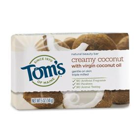 img 3 attached to 🥥 Tom's of Maine Creamy Coconut Natural Beauty Bar Soap - 6 Pack (5 oz) with Virgin Coconut Oil