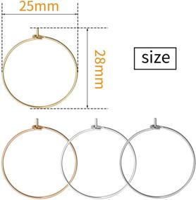 img 4 attached to 🍷 200pcs 25mm Wine Glass Charm Rings Earring Beading Hoop Jewelry Findings for DIY Wine Glass Markers Party Wedding Festivals Decoration, in 4 Colors