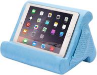 📱 flippy ipad tablet stand multi-angle lap pillow - compact holder for home, work & travel. three viewing angles for ipads, tablets & books. (blue skies, single) logo
