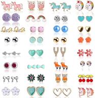 🎁 hicdaw 30-45 pairs girls hypoallergenic cute stud earrings set – perfect birthday party gift for teens logo