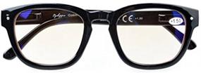 img 4 attached to 🕶️ Men's Tinted Light Filter Reading Glasses - Vintage Square Computer Eyeglass