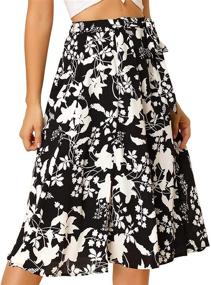 img 4 attached to Allegra Womens Elastic Belted Floral Women's Clothing in Skirts