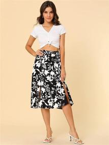 img 2 attached to Allegra Womens Elastic Belted Floral Women's Clothing in Skirts