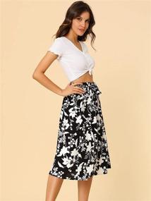img 1 attached to Allegra Womens Elastic Belted Floral Women's Clothing in Skirts