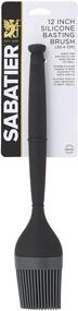 img 1 attached to Sabatier 12-Inch Black/Gray Basting Brush - Nylon with Silicone Head