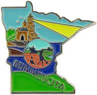 minnesota state map lapel metal pin - shaped and optimized logo