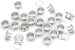 img 4 attached to 🔩 CRAFTMEMORE 3/16" (5MM) Hole Size 100 Sets Silver Metal Grommets Eyelets with Washers for Bead Cores, Clothes, Leather, Canvas - Silver