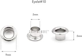 img 3 attached to 🔩 CRAFTMEMORE 3/16" (5MM) Hole Size 100 Sets Silver Metal Grommets Eyelets with Washers for Bead Cores, Clothes, Leather, Canvas - Silver