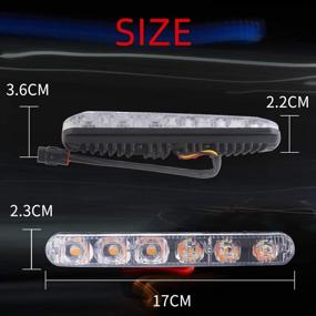 img 2 attached to 🚗 Super Bright Universal Car Daytime Running Lights 12V – White & Amber LED Fog Light 2-Pack