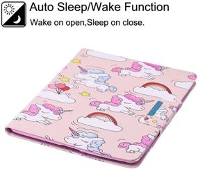 img 2 attached to 🦄 Newshine iPad 2/3/4 Case: Magnetic Folio Smart Stand Cover with Auto Wake/Sleep - Cloud Unicorn Design