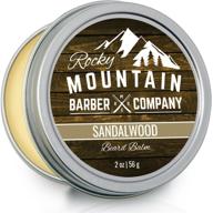 🪒 sandalwood beard balm - nutrient-rich blend by rocky mountain barber with beeswax, jojoba, shea butter, and coconut oil - infused with authentic sandalwood essential oil logo