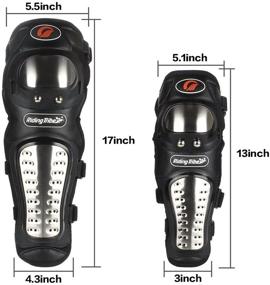 img 2 attached to Motorcycle ATV Motocross Knee Pads - 4Pcs GES Adults Alloy Steel Knee Shin Guards Protector Motocross Racing/Adult Knee (Long)