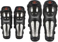 motorcycle atv motocross knee pads - 4pcs ges adults alloy steel knee shin guards protector motocross racing/adult knee (long) logo