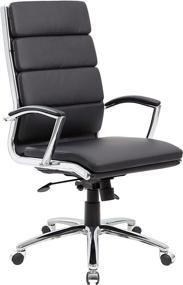 img 2 attached to 🪑 CaressoftPlus Executive Chair by Boss Office Products - Traditional Design with Metal Chrome Finish