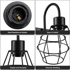 img 1 attached to 💡 Elibbren Retro Style Industrial Bathroom Vanity Light 3 Lights, Vintage Matte Black Wall Sconce with Caged Design, E26 Base Farmhouse Bathroom Wall Light Fixture for Bathroom Vanity