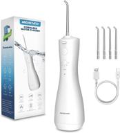 maxever cordless water flosser: portable dental care for gums & braces, 4 jet tips, rechargeable & waterproof logo