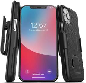 img 4 attached to 📱 DuraClip Series iPhone 12 Pro Belt Clip Case - Sleek Black Slim-Fit Cover with Holster