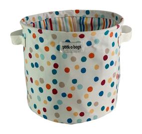 img 4 attached to 📦 Canvas Toy Storage Organizer Bin, PEEK-A-BAGS - Organize Kid's Toys, Books, Blocks, Baby Toys, Legos, Small Stuffed Animals. Ideal for Nursery, Bedroom, Playroom, Living Room, & Closets.