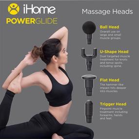 img 1 attached to 🏋️ iHome Deep Tissue Massage Gun - Stress Relief Massager for Back, Neck, and Feet, Effective Pain Relief, Handheld Percussion Massager with 4 Attachment Heads - Perfect for Athletes, Gym or Home Use