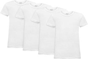 img 4 attached to Brix Toddler Boys Slim Fit 👦 White Crewneck Cotton T-Shirts with Short Sleeves
