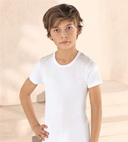 img 3 attached to Brix Toddler Boys Slim Fit 👦 White Crewneck Cotton T-Shirts with Short Sleeves